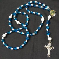 Blue and white rosary