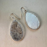 Beaded Fish Leather Teardrop Earrings