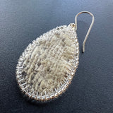 Beaded Fish Leather Teardrop Earrings