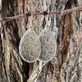 Beaded Fish Leather Teardrop Earrings