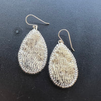 Beaded Fish Leather Teardrop Earrings