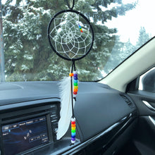 Load image into Gallery viewer, Rainbow Dreamcatcher in Black
