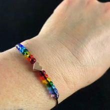 Load image into Gallery viewer, Stackable Adjustable Heart Rainbow Bracelets
