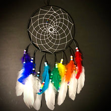 Load image into Gallery viewer, Rainbow Dreamcatcher in Black
