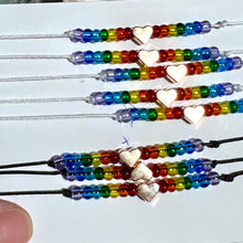 Load image into Gallery viewer, Stackable Adjustable Heart Rainbow Bracelets
